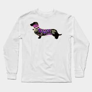 Floral Dachshund Long Sleeve T-Shirt